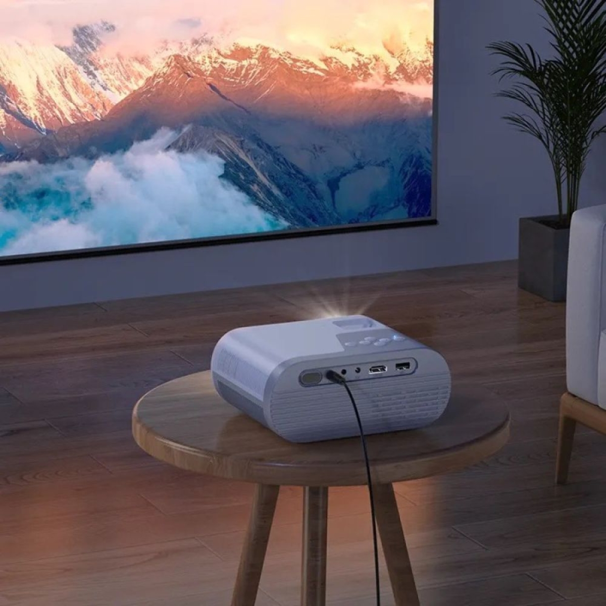 Hoco DT2 Projector HD με Wi-Fi Λευκός