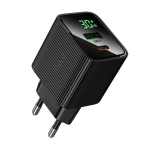Hoco Φορτιστής με Θύρες USB-C, USB-A Χωρίς Καλώδιο 30W Μαύρος CS84A