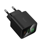 Hoco Φορτιστής με Θύρες USB-C, USB-A Χωρίς Καλώδιο 30W Μαύρος CS84A