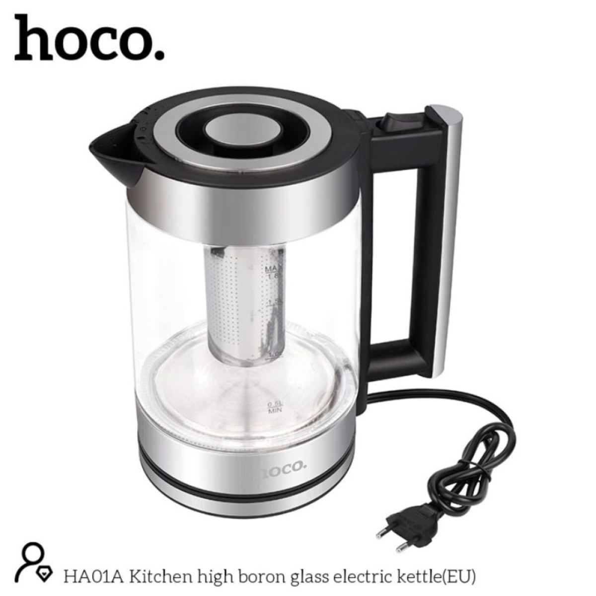 Hoco HA01A Βραστήρας 1.8lt 1000W Γκρι