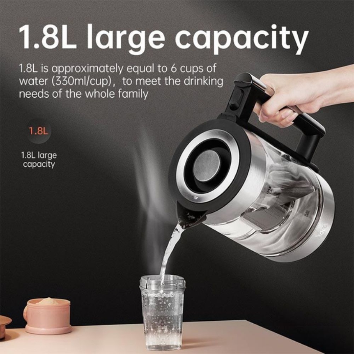 Hoco HA01A Βραστήρας 1.8lt 1000W Γκρι