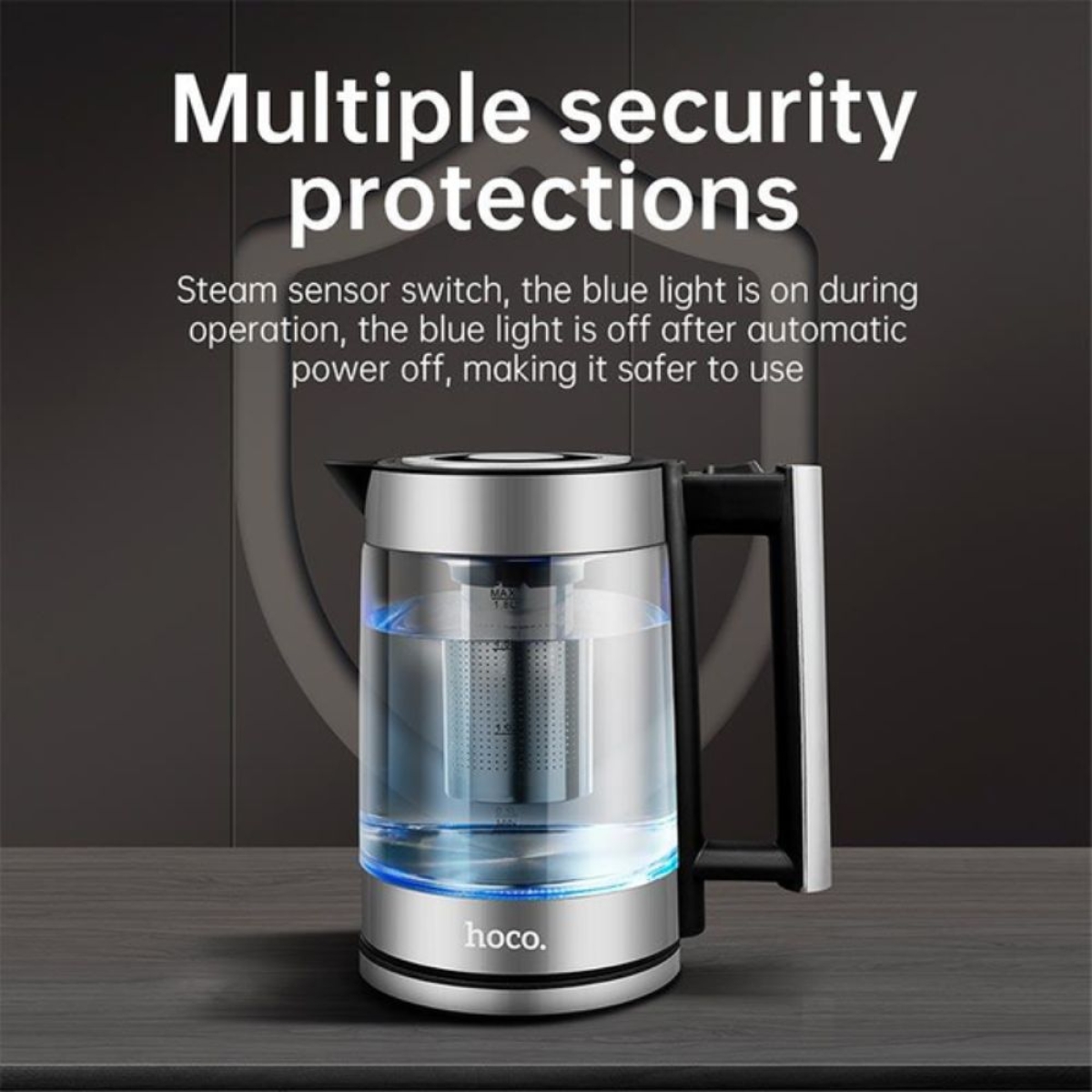 Hoco HA01A Βραστήρας 1.8lt 1000W Γκρι