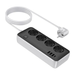 Hoco Πολύπριζο Ασφαλείας 4 Θέσεων με 3 USB-A, 1 USB-C και Διακόπτη AC21