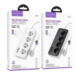 Hoco Πολύπριζο Ασφαλείας 4 Θέσεων με 3 USB-A, 1 USB-C και Διακόπτη AC21