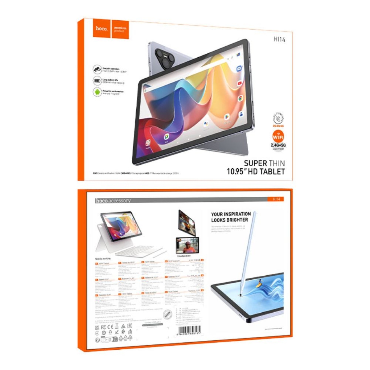 Hoco Tablet με Οθόνη 10.95” (3GB/64GB) και Λογισμικό Android Γκρι HI14