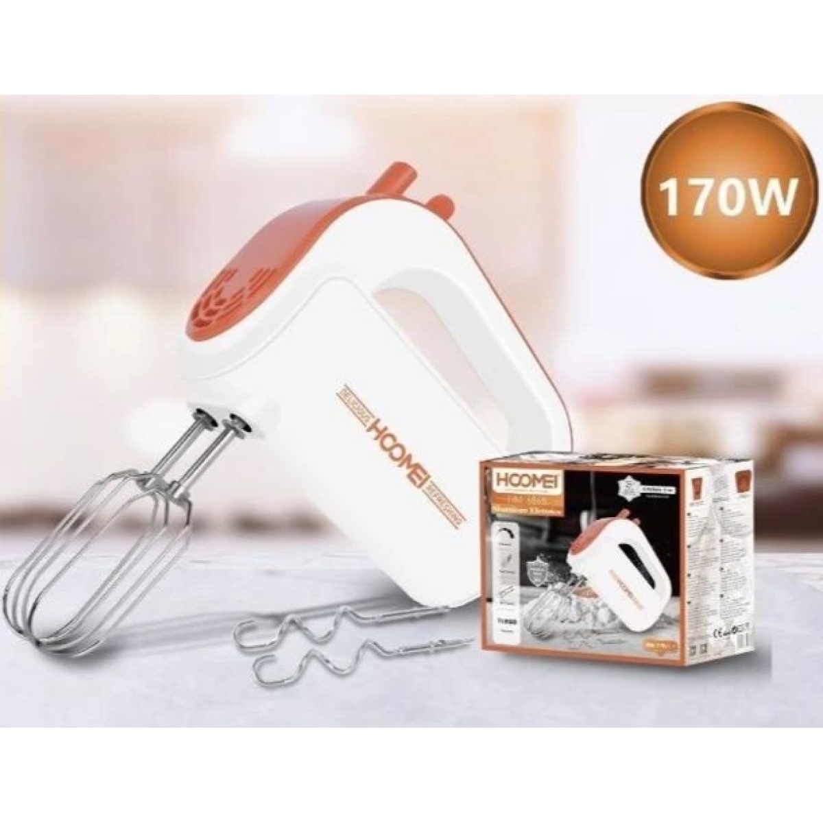 Ηλεκτρικό Μίξερ Χειρός 170W Με 5 Ταχύτητες Και Turbo Hoomei HM-6865