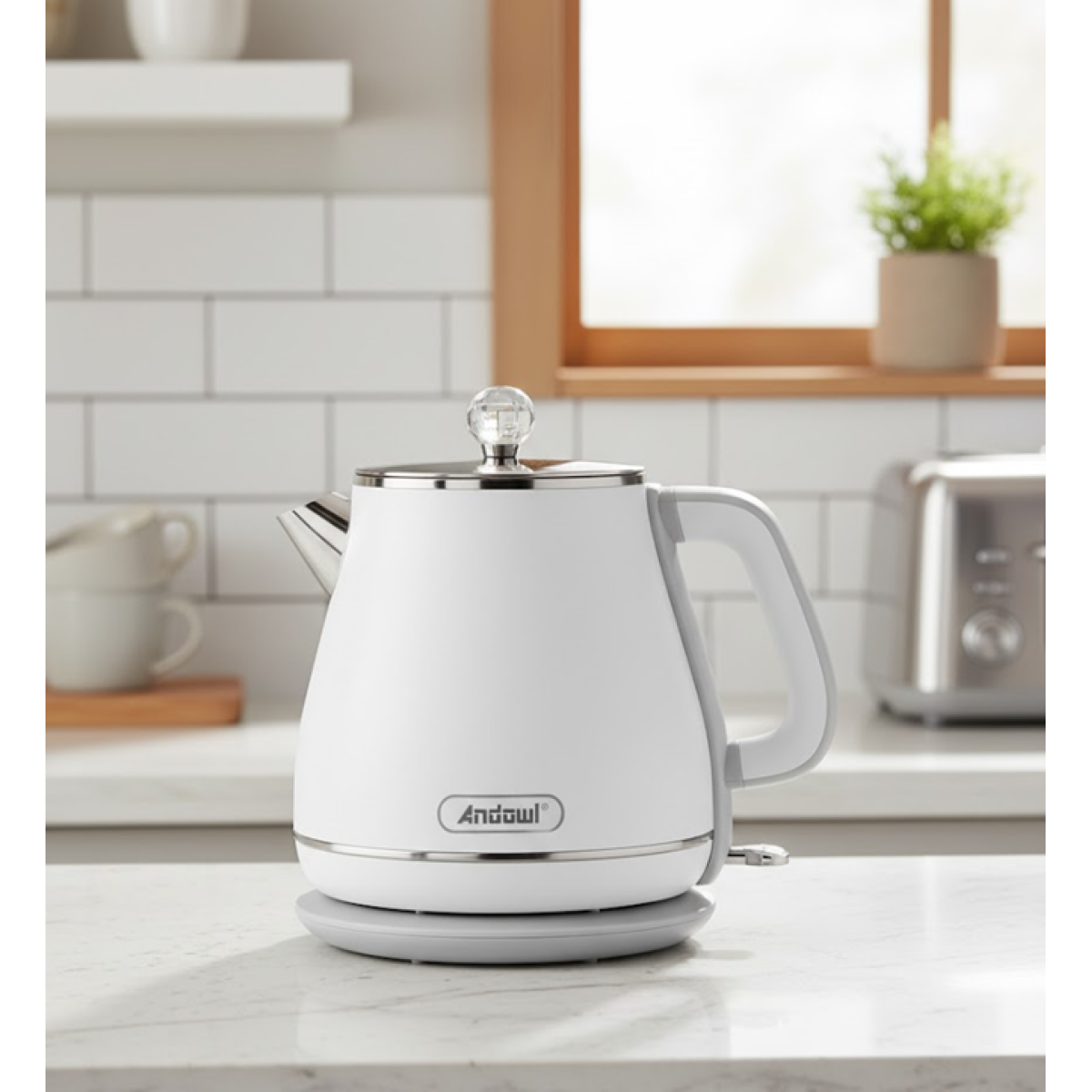 Ηλεκτρικός Βραστήρας Νερού 1.8L 1800W Andowl Q-RS700 Λευκό - Image 2