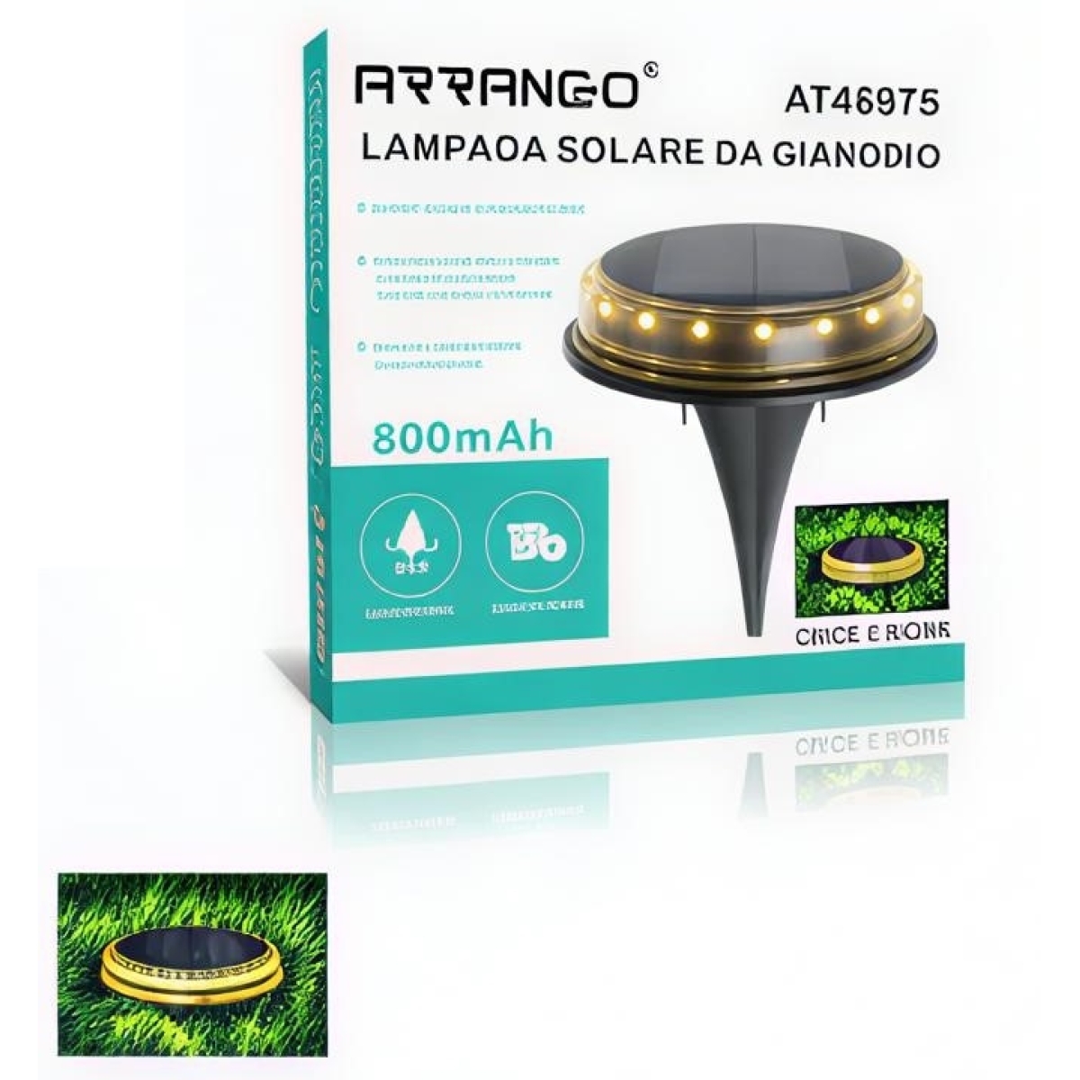 Ηλιακό Φωτιστικό Επιδαπέδιο 800mAh 12cm Arrango AT48975