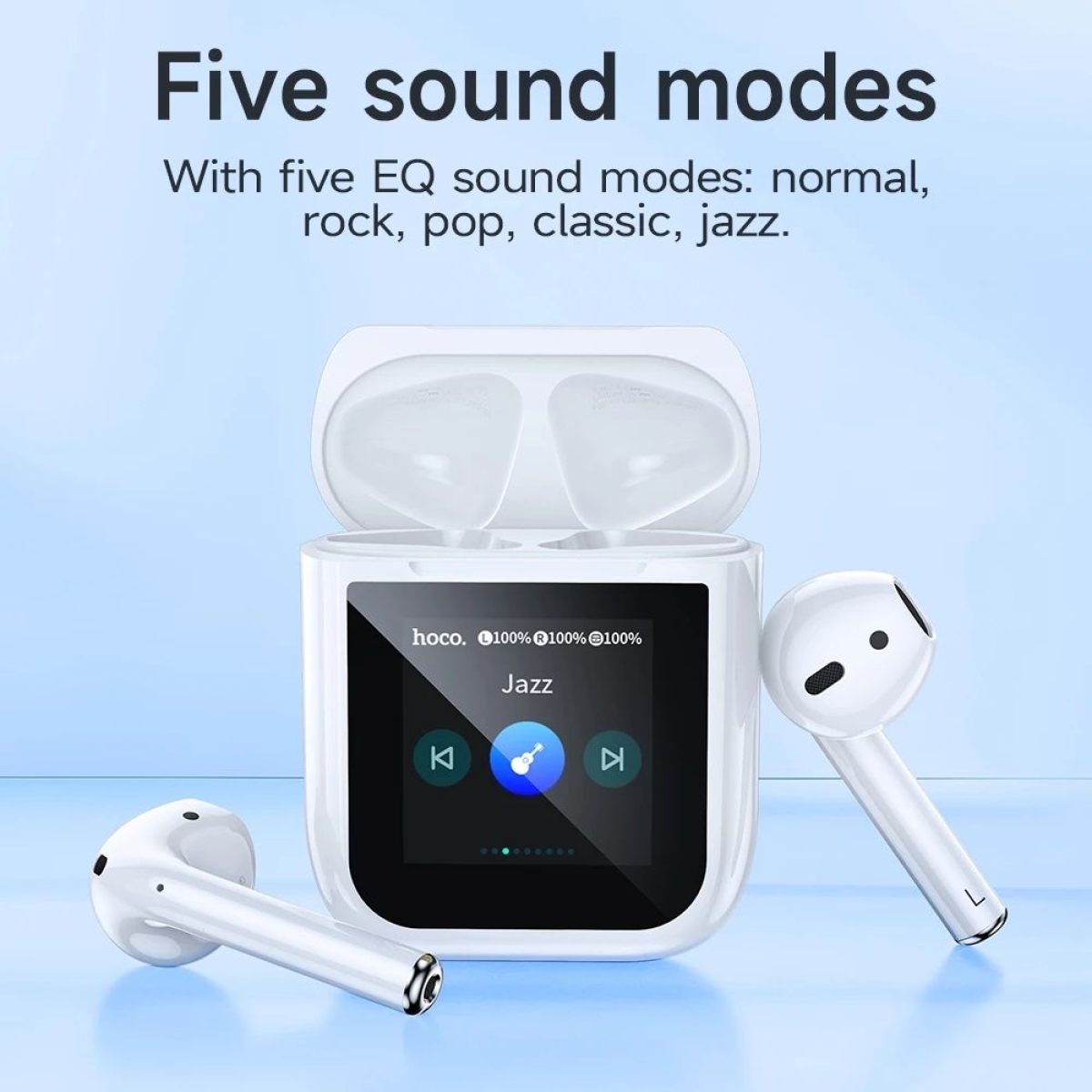 In-ear Bluetooth Handsfree Ακουστικά με Θήκη Φόρτισης Hoco EW80 – Λευκά