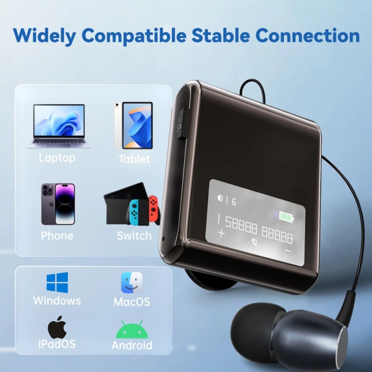 In-ear Bluetooth Handsfree Ακουστικό Πέτου K89