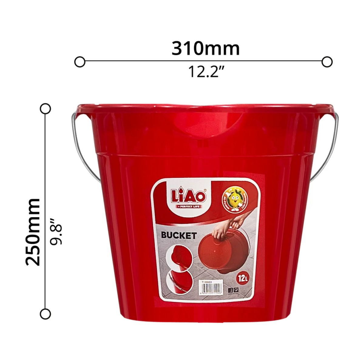 Κουβάς Σφουγγαρίστρας 12L Κόκκινος Liao T130063 - Image 4
