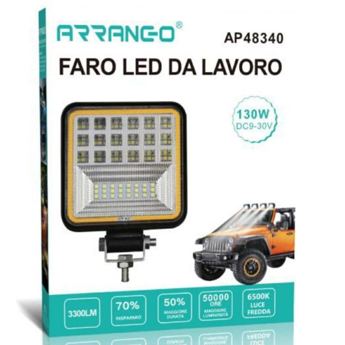 Led Αδιάβροχος Προβολέας Αυτοκινήτου 130W 6500Κ Arrango AP48340