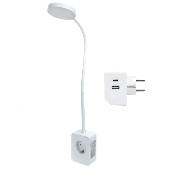 LED Φωτιστικό Τοίχου Aigostar με Πρίζα, USB-A & Type-C, 400lm – 3000K/4000K/6000K