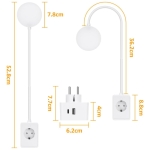 LED Φωτιστικό Τοίχου Aigostar με Πρίζα, USB-A & Type-C, 400lm – 3000K/4000K/6000K