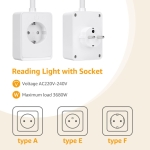 LED Φωτιστικό Τοίχου Aigostar με Πρίζα, USB-A & Type-C, 400lm – 3000K/4000K/6000K