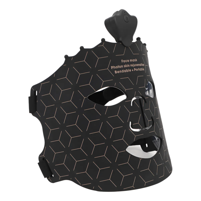 Μάσκα Περιποίησης Προσώπου με Φωτοθεραπεία LED 7 Χρωμάτων - Μαύρο