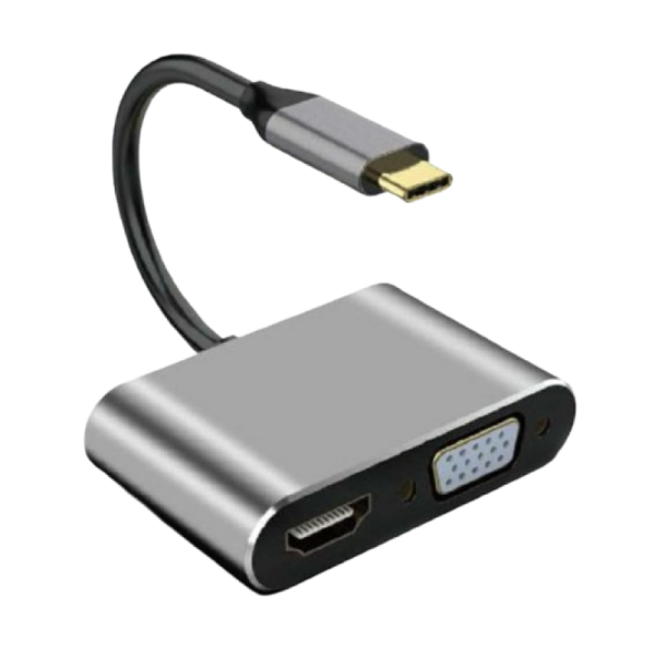 Μετατροπέας HDMI / VGA female σε USB-C male Γκρι Arrango AC49288