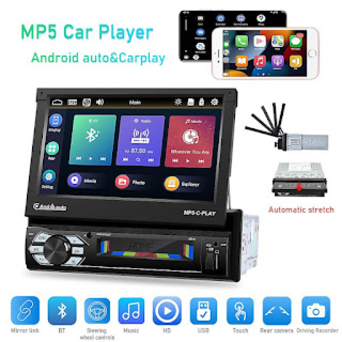Multimedia Ηχοσύστημα Αυτοκινήτου 1DIN Universal (Bluetooth/USB/WiFi) Arrango AC48286