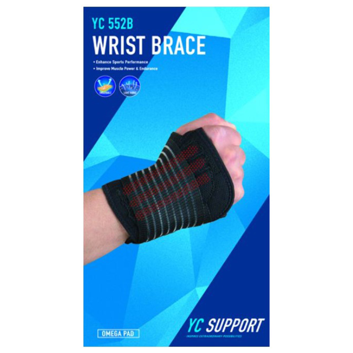 Πηχεοκάρπιο Με Αντίχειρα Μαύρο YC Support YC 552B