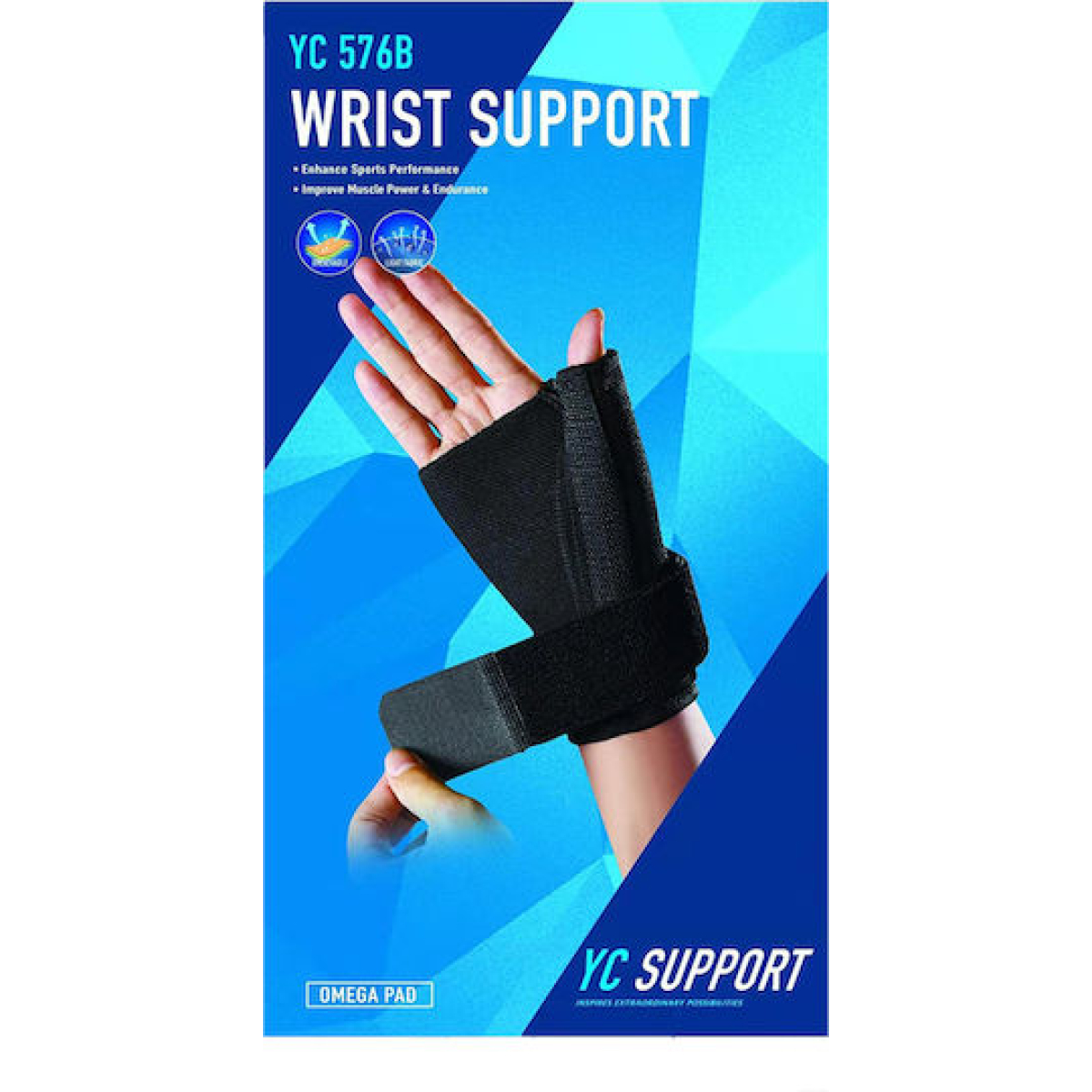 Πηχεοκάρπιο Με Αντίχειρα Μαύρο YC Support YC 576Β