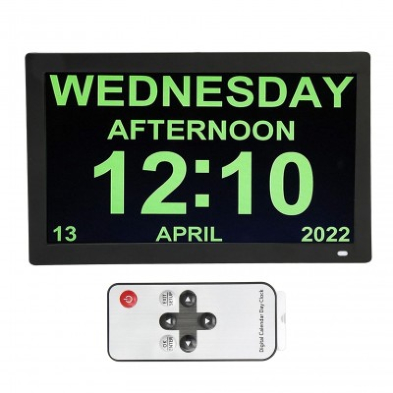 Ρολόι Ξυπνητήρι Ψηφιακό Ημερολόγιο 7’’ με Υπενθυμίσεις και Τηλεχειριστήριο - Μαύρο