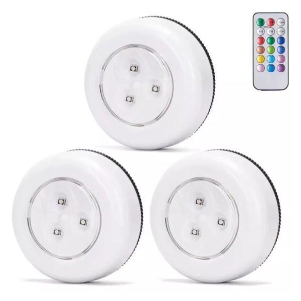 Σετ 3x RGB Τηλεχειριζόμενα Φωτάκια LED Νυκτός Aigostar – 3xAAA