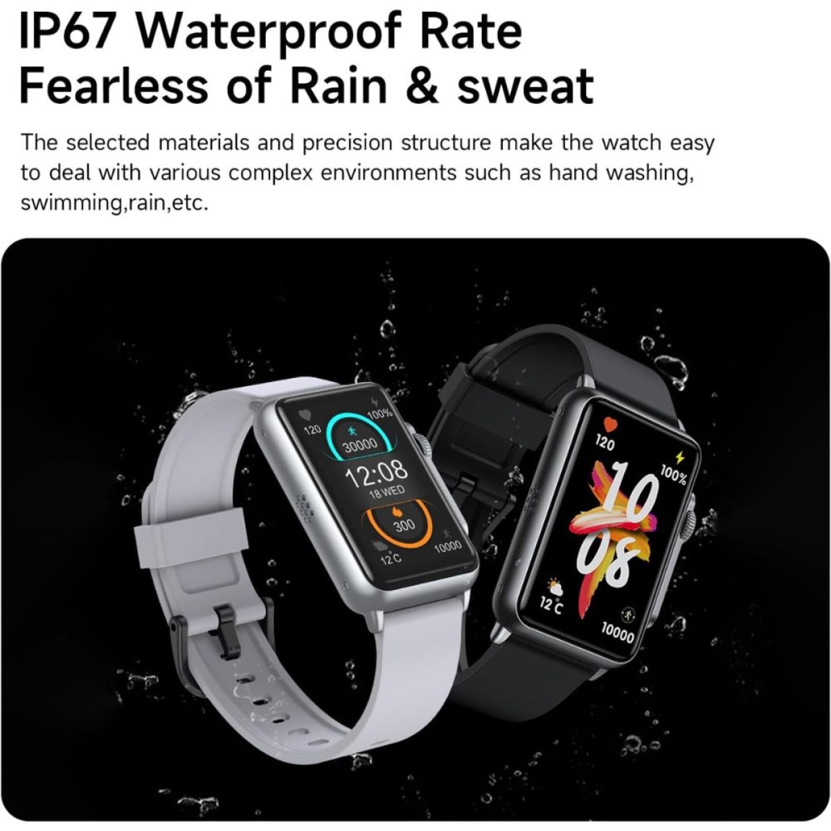 Smartwatch με Παλμογράφο Awei H28, Μαύρο