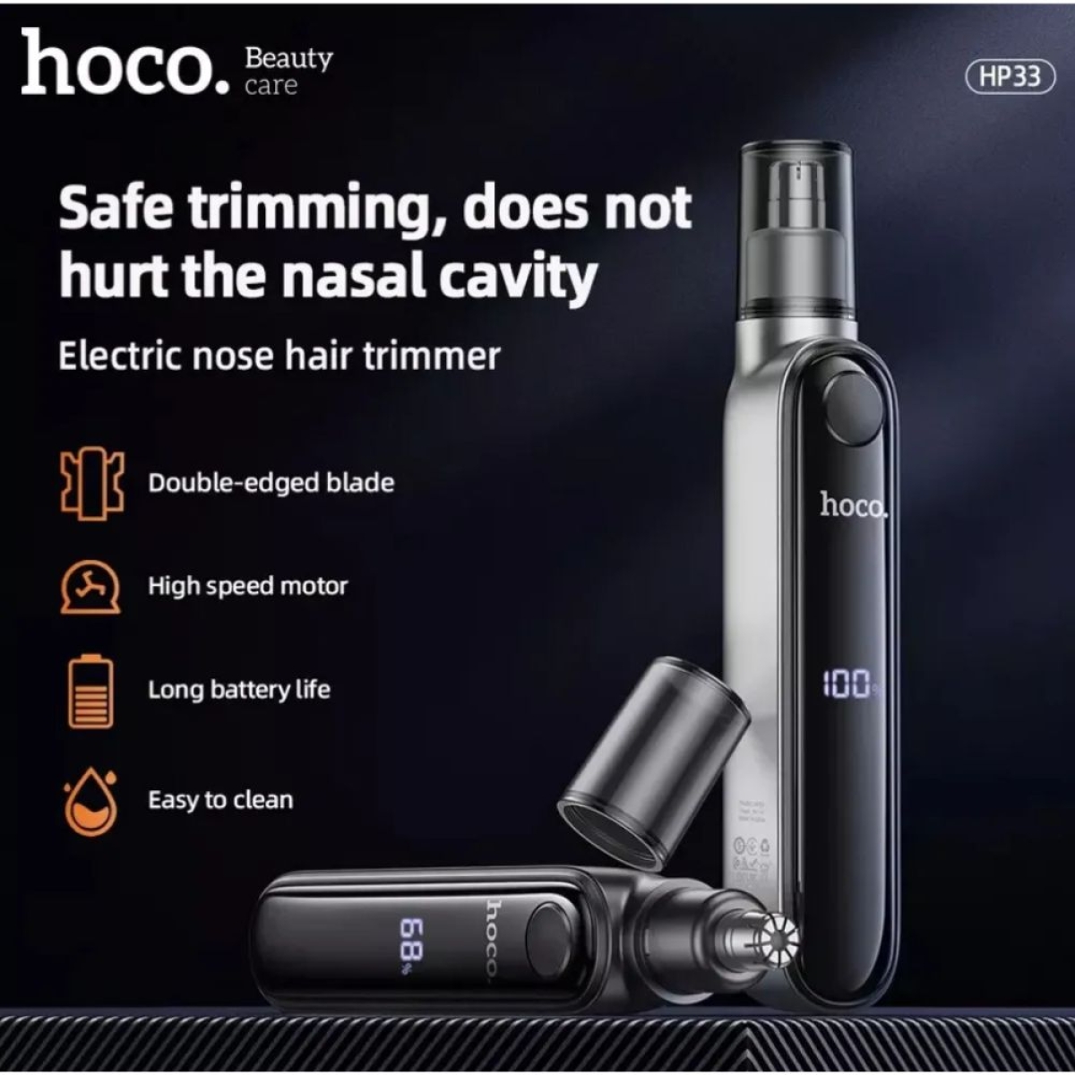 Trimmer για τη Μύτη με Οθόνη Hoco HP33 – Γκρι