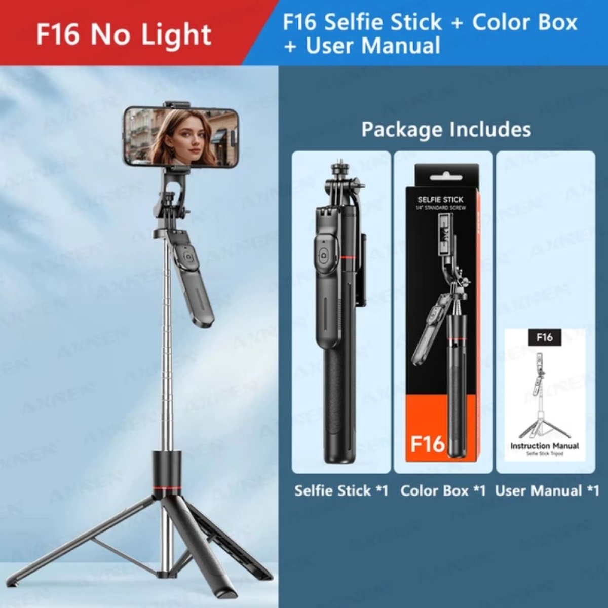 Τρίποδο Selfie Stick Bluetooth F16 για Κινητά – Μαύρο