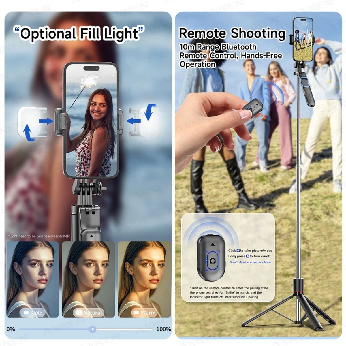 Τρίποδο Selfie Stick Bluetooth F16 για Κινητά – Μαύρο