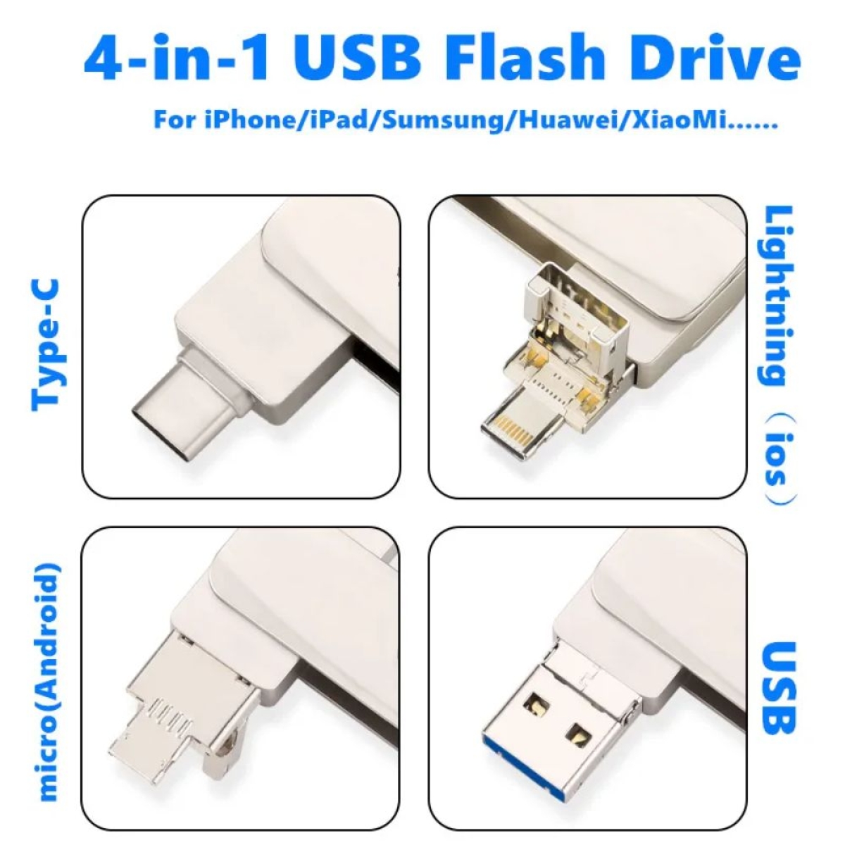 USB 3.0 Stick 64GB με Lightning – Για iPhone / iPad – Ασημί Χρώμα