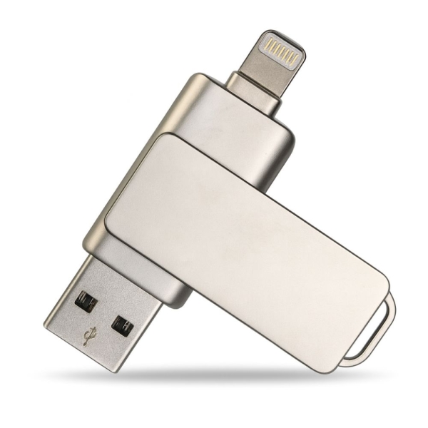 USB Flash Drive 3-in-1 – USB-A / microUSB / Lightning – 128GB