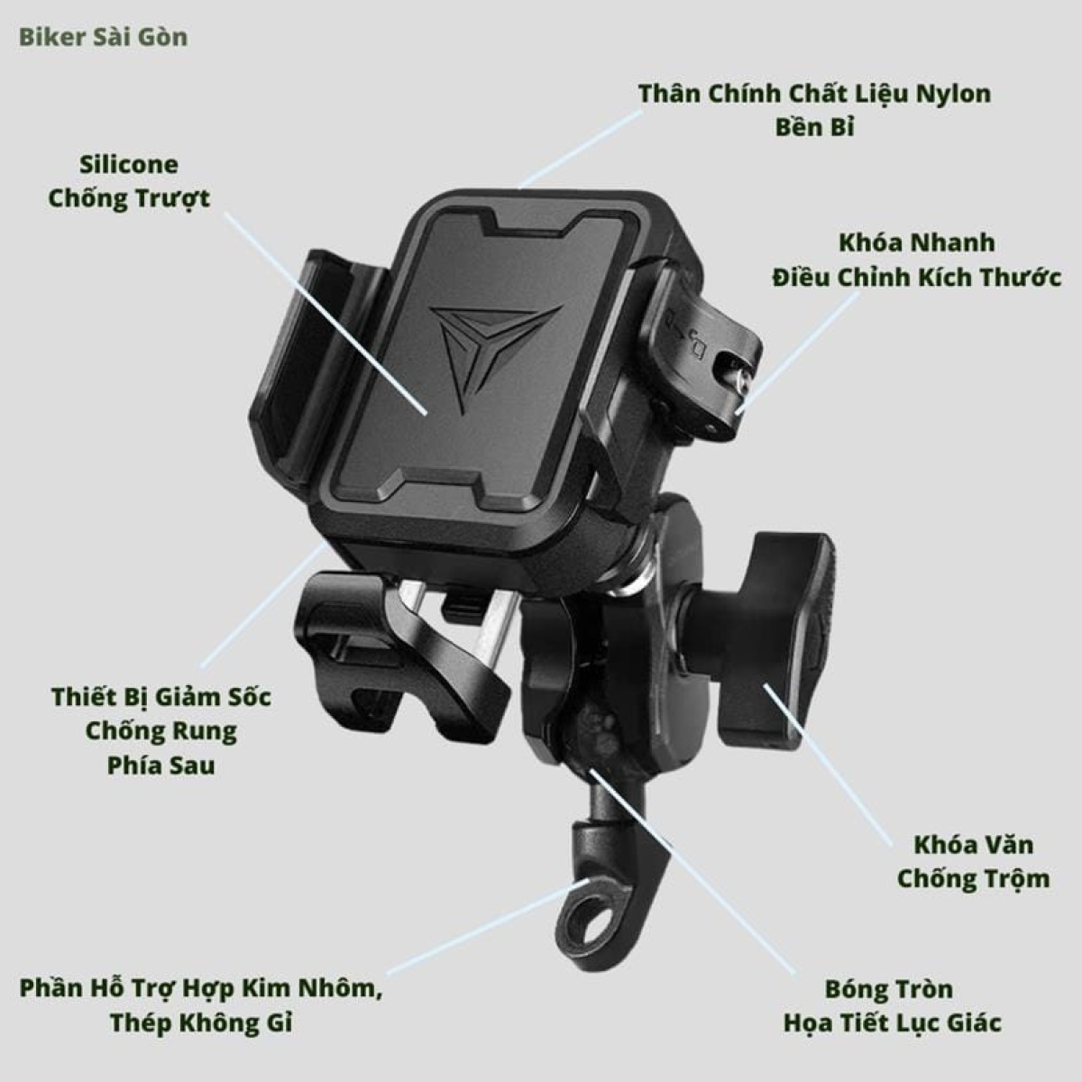 Βάση Κινητού Μοτοσυκλέτας για Τιμόνι Motowolf MH1 - Μαύρη - Image 2