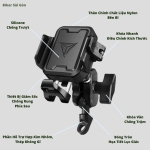 Βάση Κινητού Μοτοσυκλέτας για Τιμόνι Motowolf MH1 - Μαύρη - Image 2