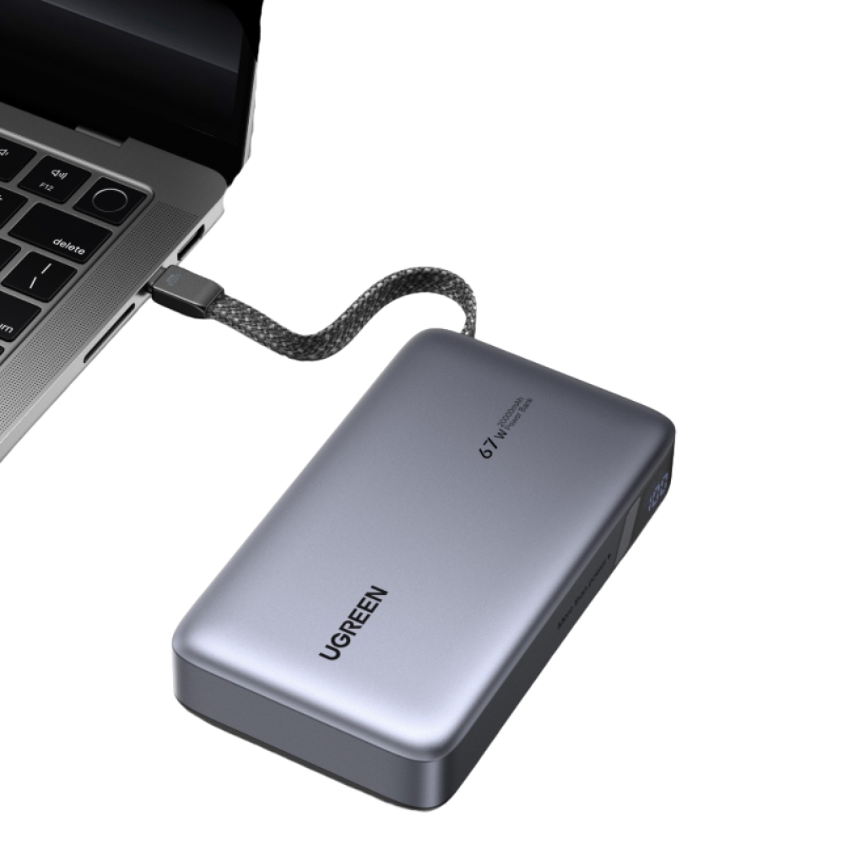 Power Bank 20000mAh PD 67W UGREEN PB550 55996B 2 Θέσεων, με καλώδιο USB-C Γκρι - Image 2