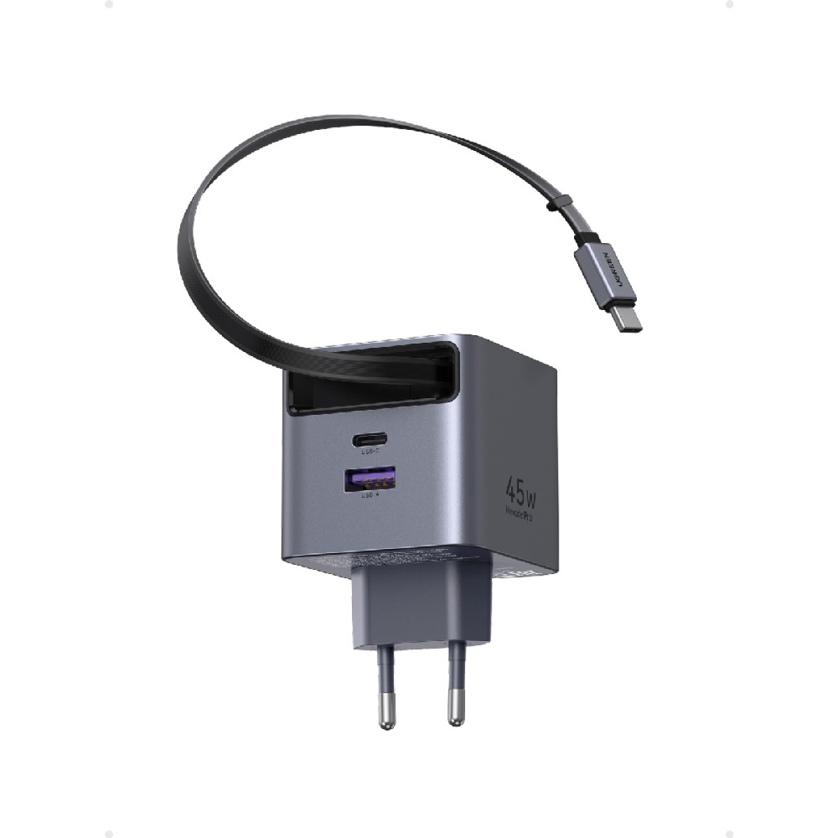 Φορτιστής Σπιτιού GaN PD 45W UGREEN X614 65822 2 Θέσεων, με καλώδιο USB-C 45W Γκρι - Image 2