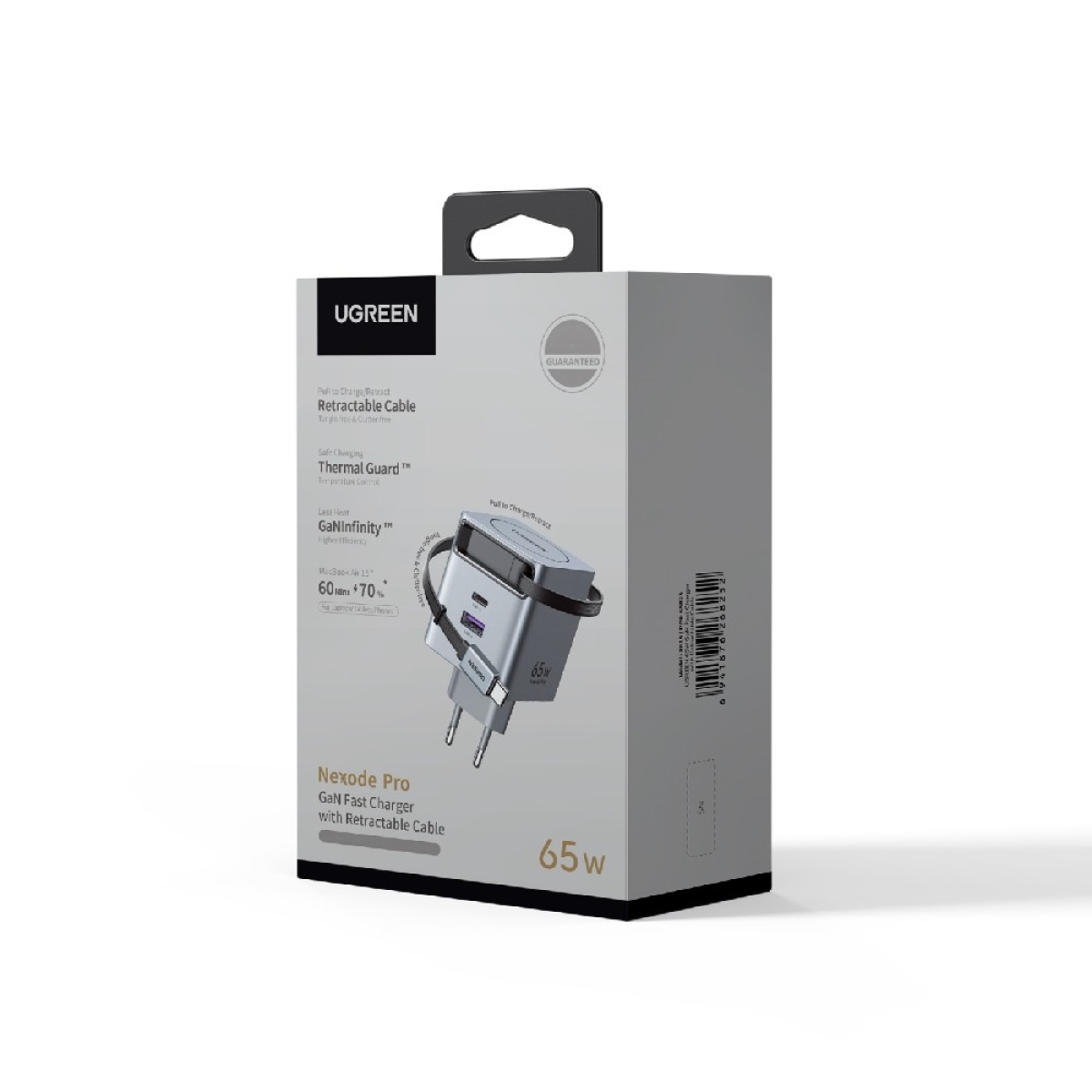 Φορτιστής Σπιτιού GaN PD 65W UGREEN X615 65825 2 Θέσεων, με καλώδιο USB-C 65W Γκρι - Image 3