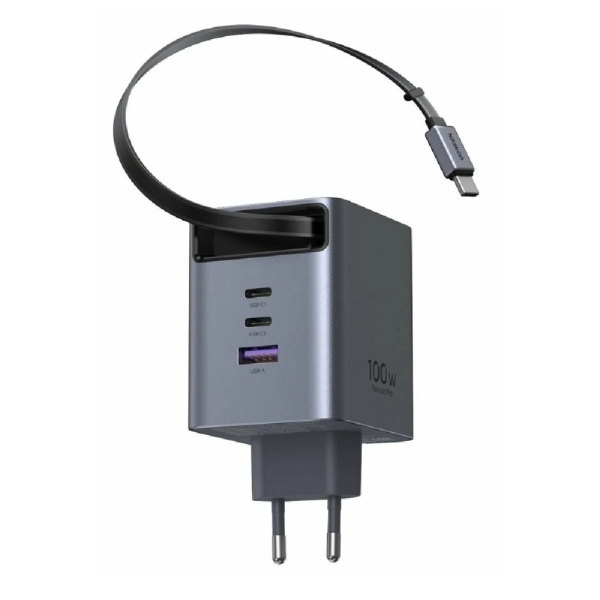 Φορτιστής Σπιτιού GaN PD 100W UGREEN X616 65828 3 Θέσεων, με καλώδιο USB-C 100W Γκρι