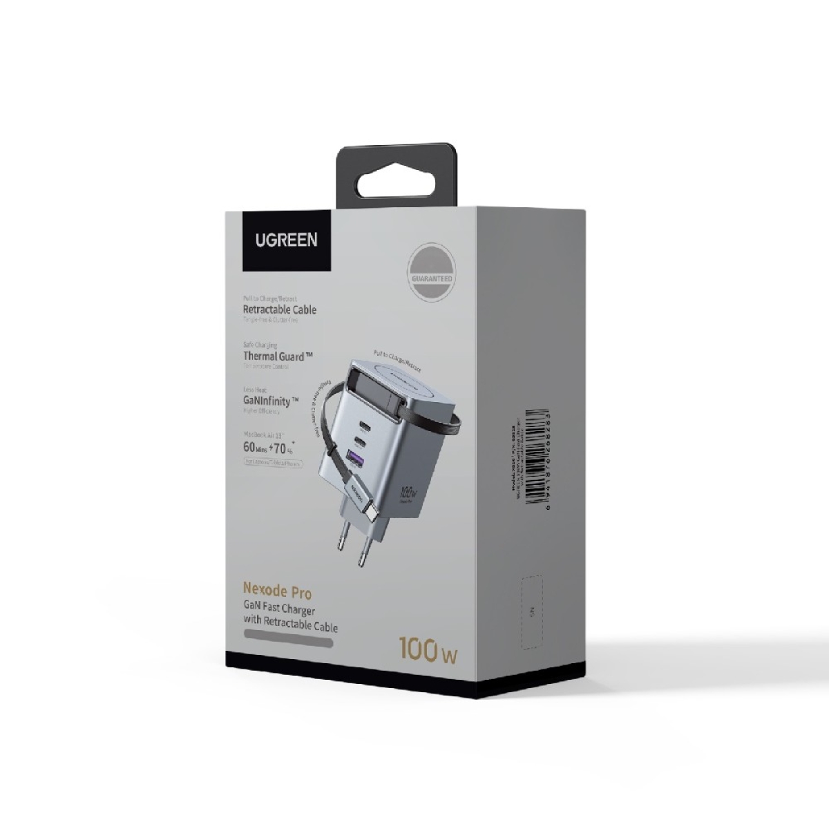 Φορτιστής Σπιτιού GaN PD 100W UGREEN X616 65828 3 Θέσεων, με καλώδιο USB-C 100W Γκρι - Image 3
