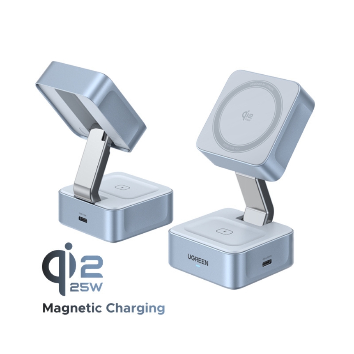 Φορτιστής Σπιτιού 25W Qi2 UGREEN W752 55960B με Ασύρματη Φόρτιση Magnetic Γκρι - Image 2