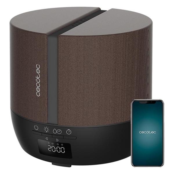 Cecotec PureAroma 550 Connected Black Woody 05649 Ηλεκτρικός Υγραντήρας και Διαχυτής Αρώματος Καφέ