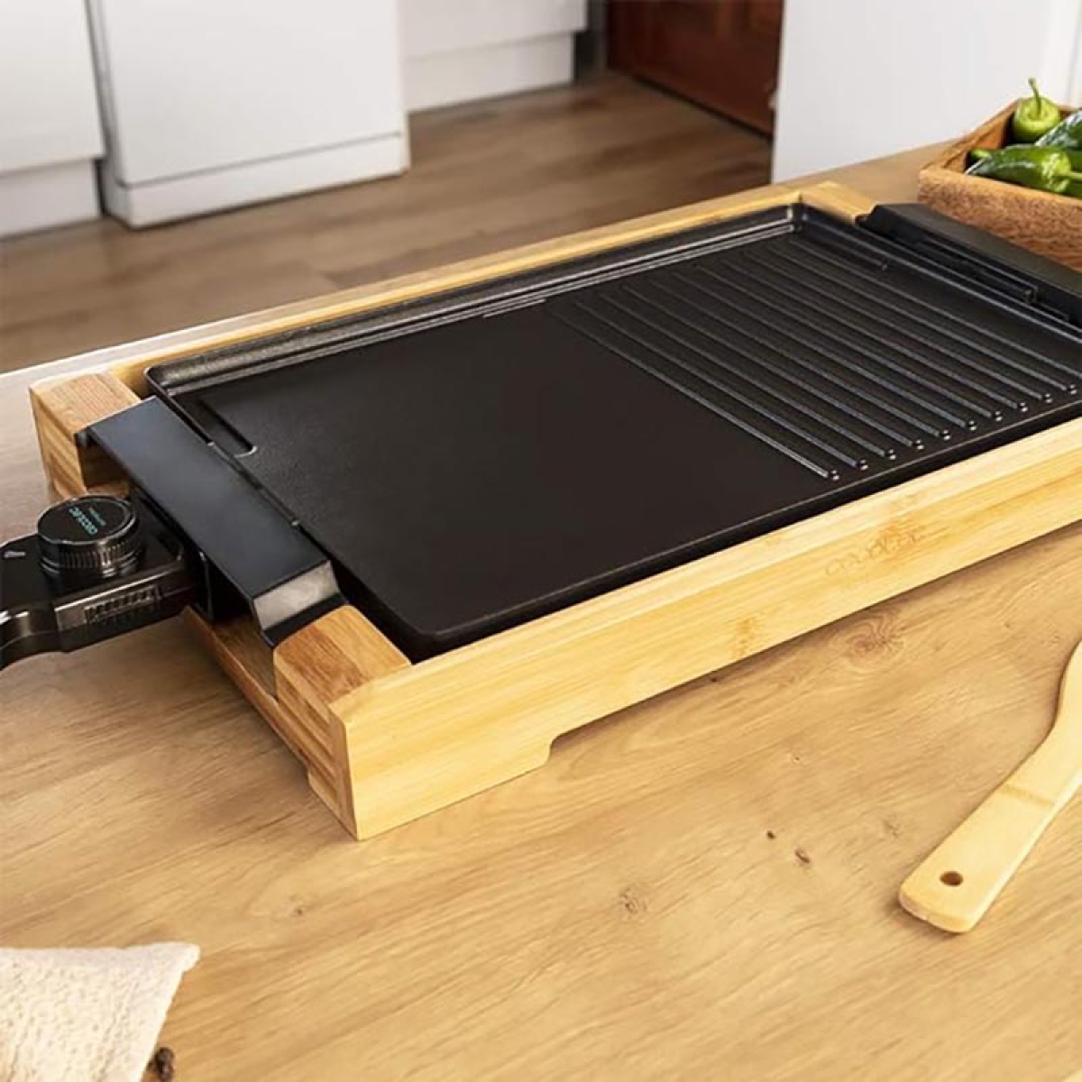 Cecotec Tasty and Grill 2000 Bamboo 03058 Ηλεκτρική Ψηστιέρα - Γκριλιέρα Καφέ - Image 5