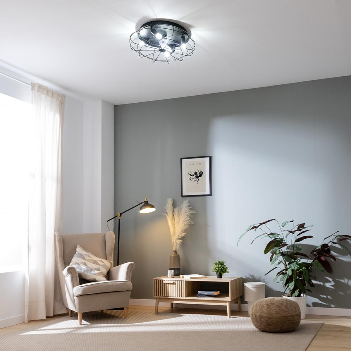 Cecotec EnergySilence Lampaero 600 Iron Design 08638 Ανεμιστήρας Οροφής με Φωτισμό Μαύρος - Image 3