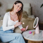 Beautifly Smart Moon Καθρέφτης Μακιγιάζ με Bluetooth Speaker Ροζ - Image 6
