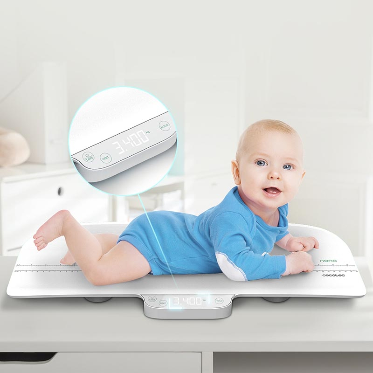 Cecotec Nana BabyCare Smart Weight 01902 Ψηφιακή Ζυγαριά Βρέφους Λευκή - Image 5