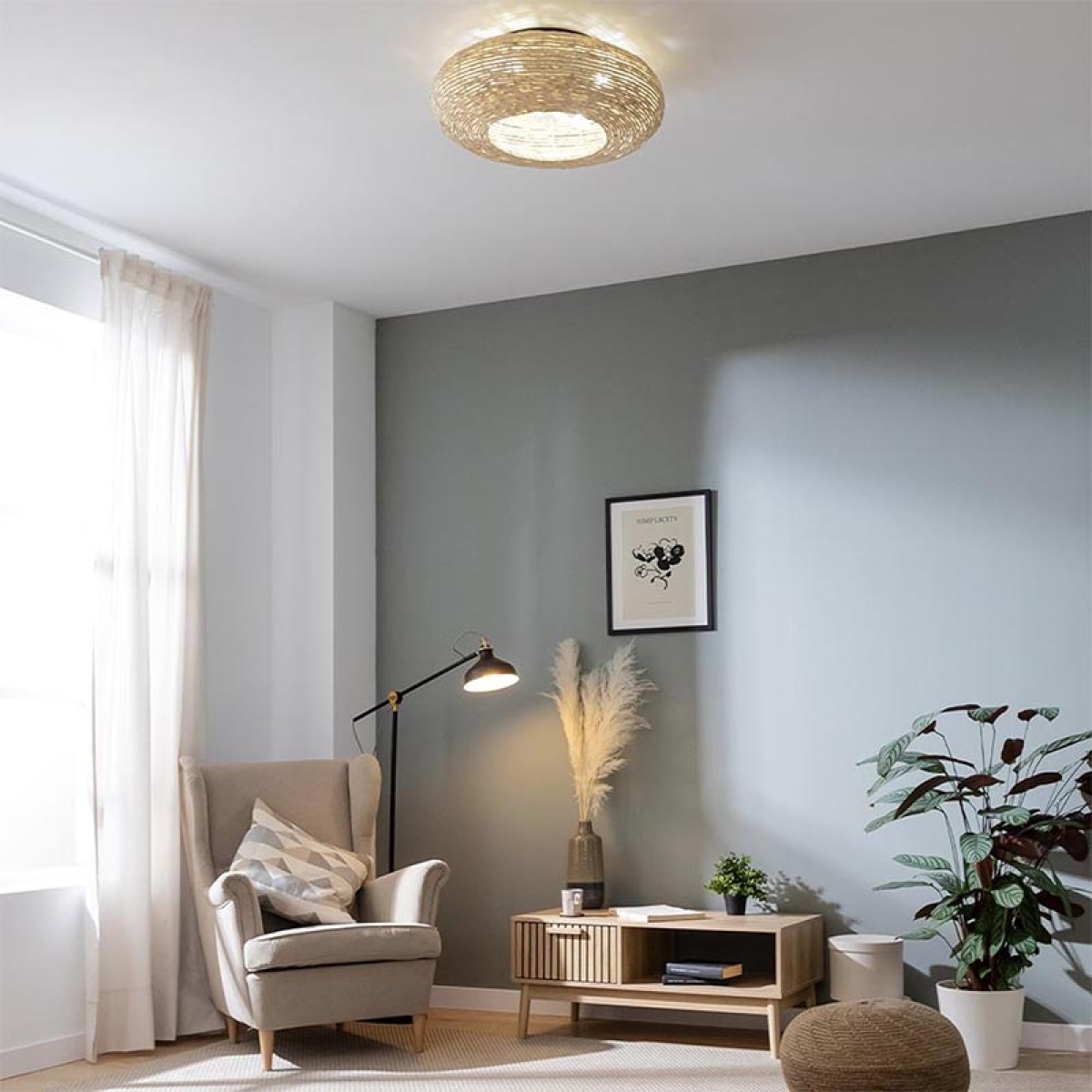 Cecotec EnergySilence Lampaero 600 Natural Wicker 08642 Ανεμιστήρας Οροφής με Φωτισμό/Μπεζ - Image 2