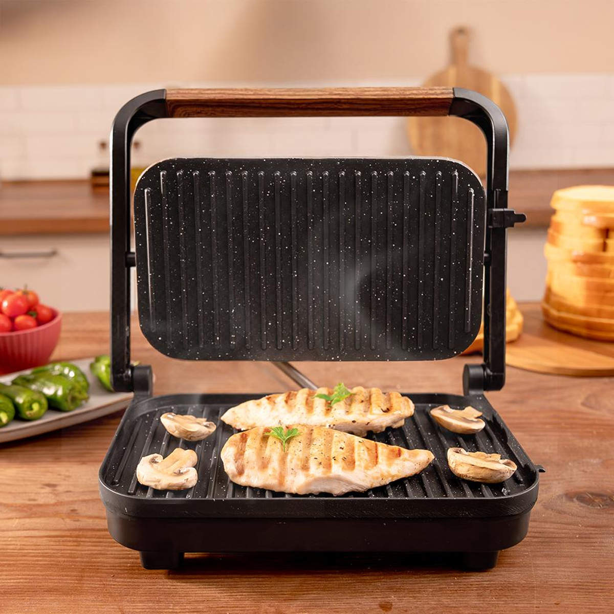 CECOTEC - ROCK’NGRILL 1300 WOOD B 03495 - Μαύρο - Image 2