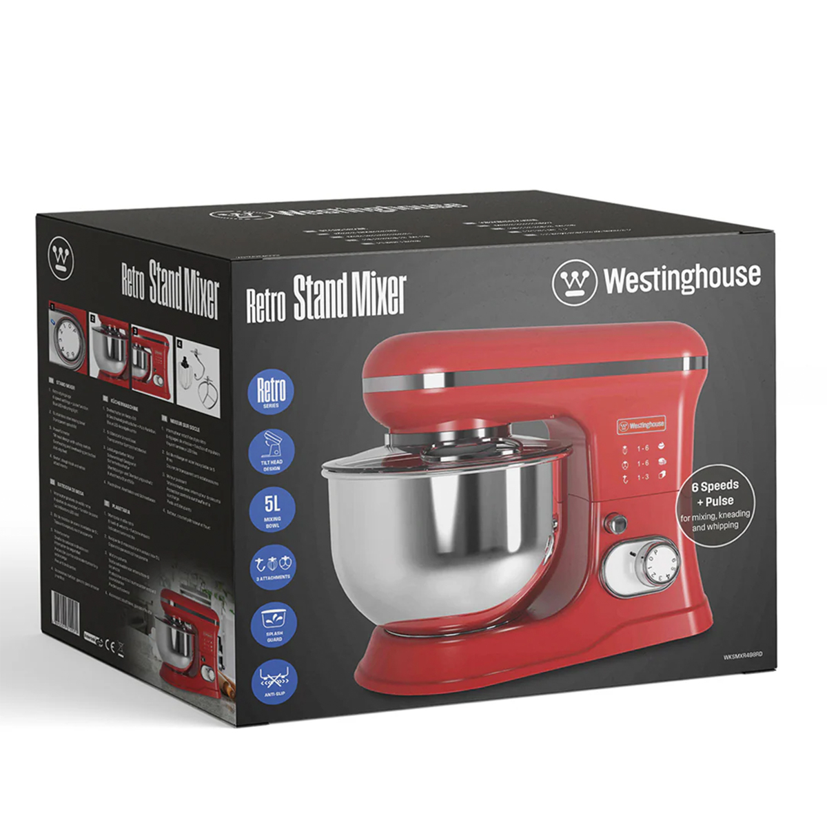 Westinghouse WKSMXR498RD Ηλεκτρικό Μίξερ Χειρός Κόκκινο - Image 2