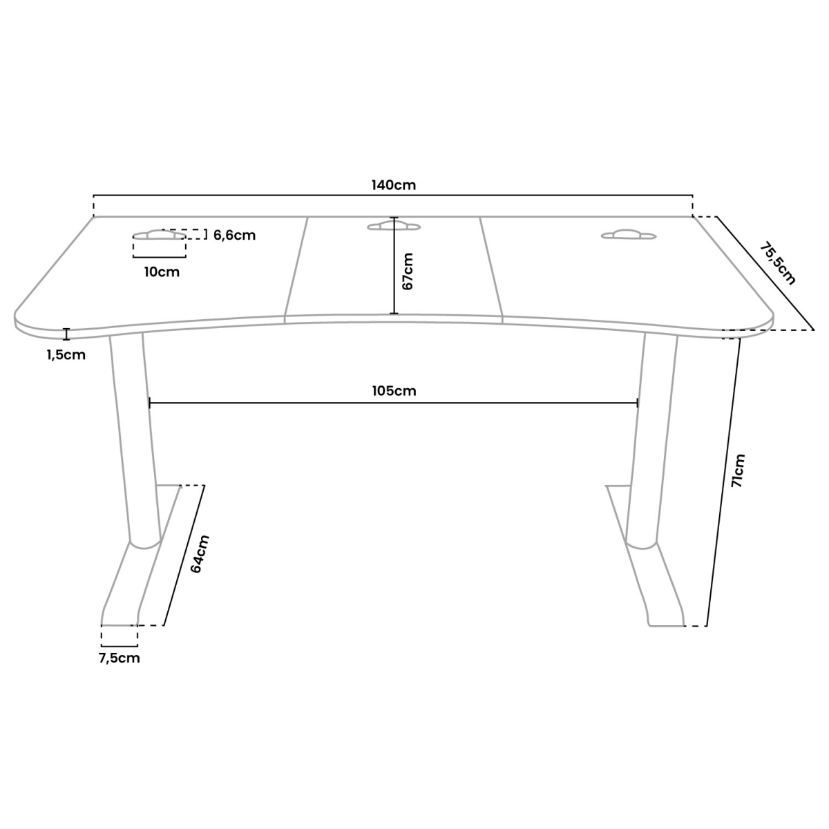 Arozzi Arena Medium ARENA-MEDIUM-PNK Gaming Γραφείο Ροζ - Image 2