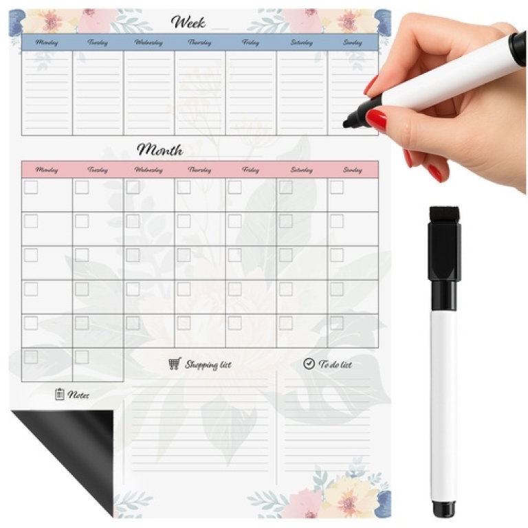 Μαγνητικό Ημερολόγιο Ψυγείου Magnetic Refrigerator Planner Εβδομαδιαίο/Μηνιαίο 60x45cm 00026716